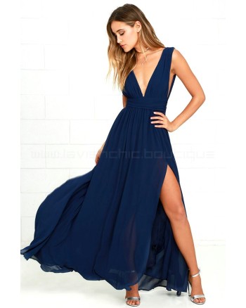 Heavenly Hues Navy Blue Maxi Dress